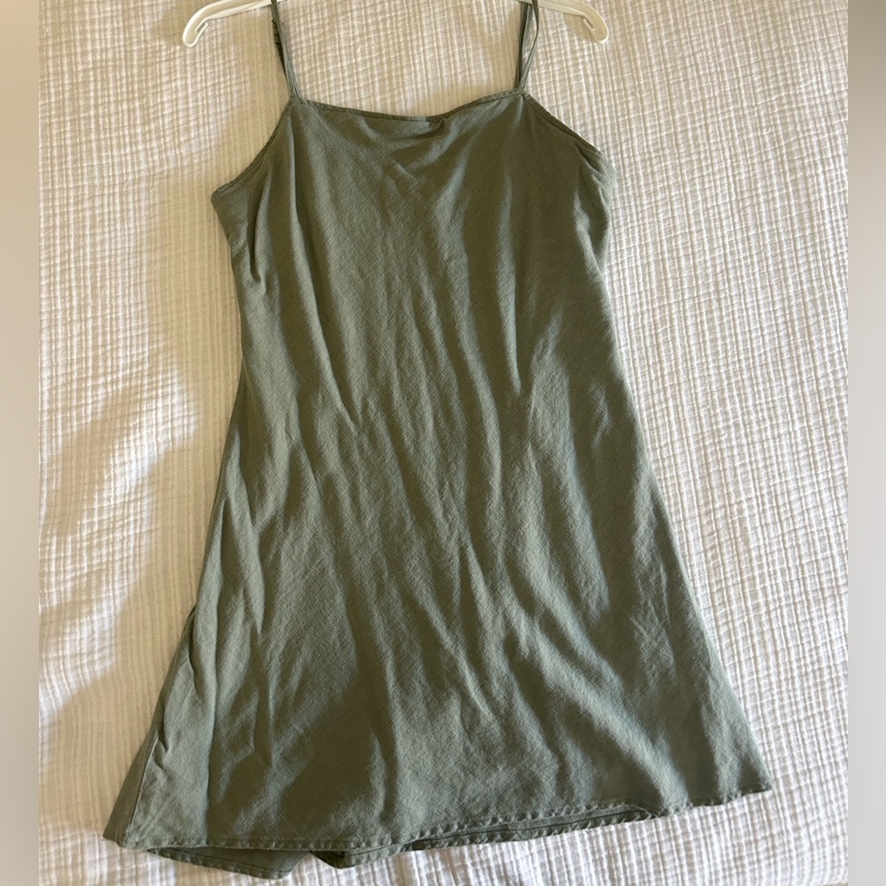 ABERCROMBIE & FITCH | COTTON STRAPLESS MINI DRESS | GREEN